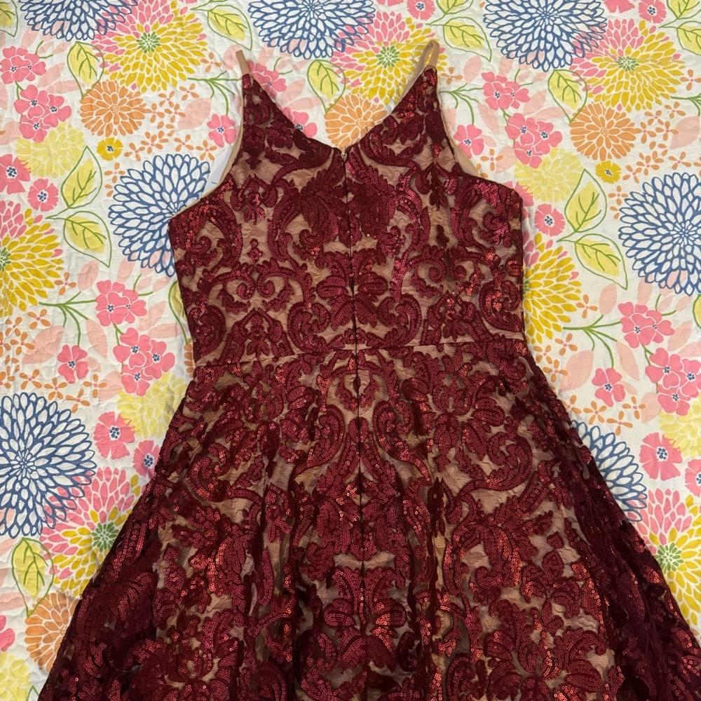 Dress the Population Burgundy Lace Maxi Dress - Picture 2 of 6